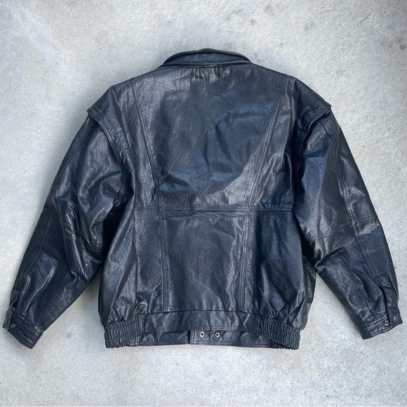 Black leather jacket - size L - Picture 4 of 6